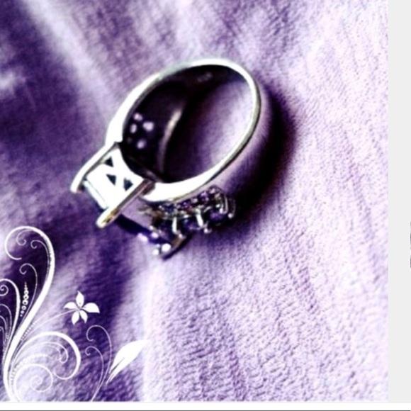 Women Purple & Silver Ring .925 Nwt - Picture 3 of 7